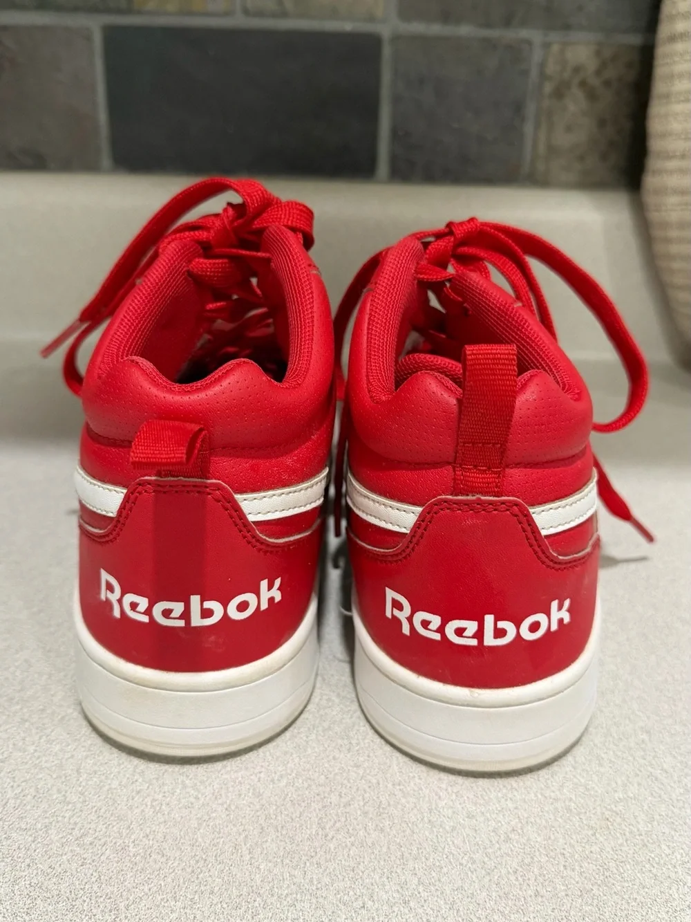 Reebok Kids' Red and White High-Top Sneakers
